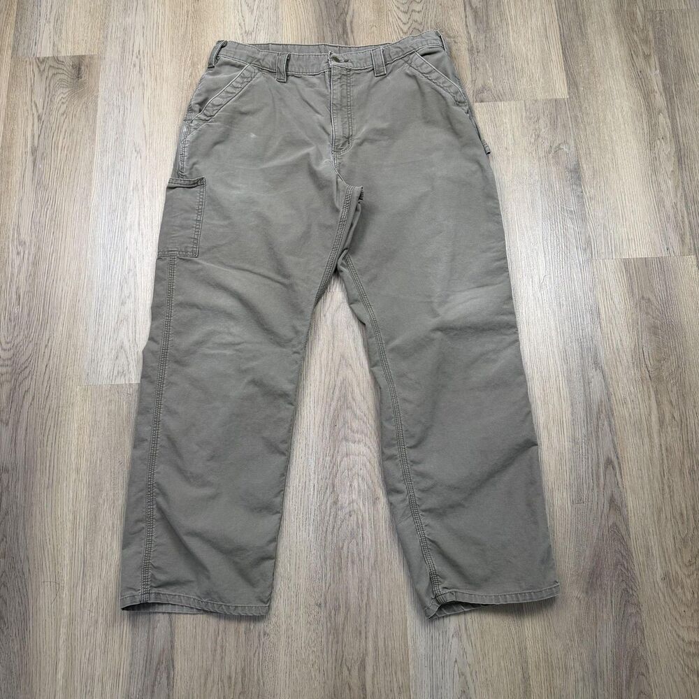 Carhartt Pants Mens 38x32 Brown B151 Original Fit Carpenter Canvas Workwear